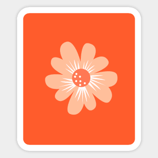 Big daisy floral orange pattern Sticker